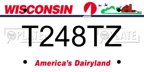 T248TZ Wisconsin License Plate