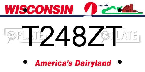 T248ZT Wisconsin License Plate