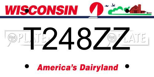 T248ZZ Wisconsin License Plate