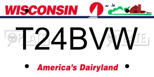 T24BVW Wisconsin License Plate