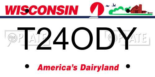 T24ODY Wisconsin License Plate