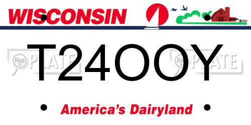 T24OOY Wisconsin License Plate