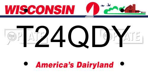 T24QDY Wisconsin License Plate