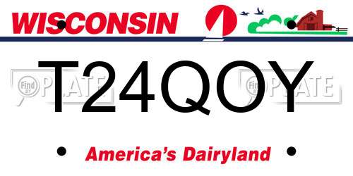 T24QOY Wisconsin License Plate