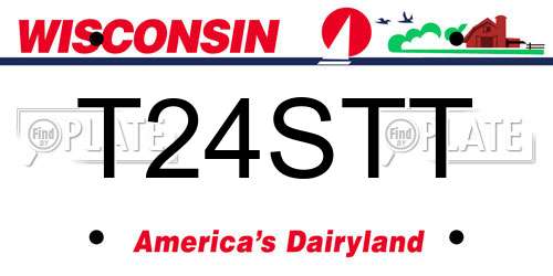 T24STT Wisconsin License Plate