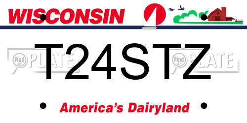 T24STZ Wisconsin License Plate