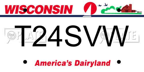 T24SVW Wisconsin License Plate
