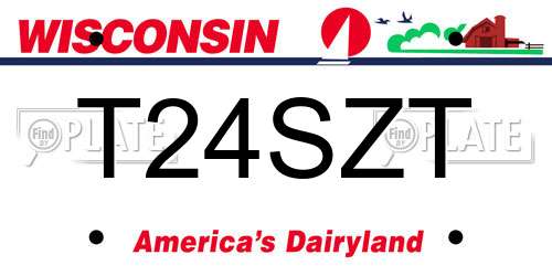 T24SZT Wisconsin License Plate