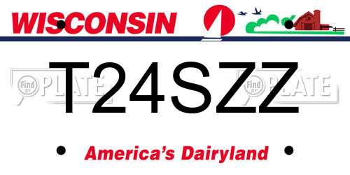 T24SZZ Wisconsin License Plate