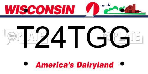 T24TGG Wisconsin License Plate