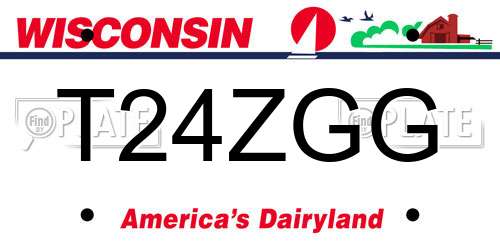 T24ZGG Wisconsin License Plate