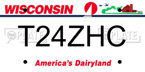 T24ZHC Wisconsin License Plate