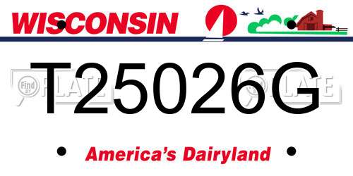 T25026G Wisconsin License Plate