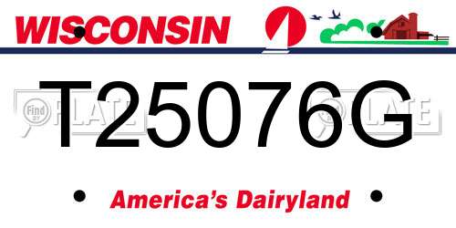 T25076G Wisconsin License Plate
