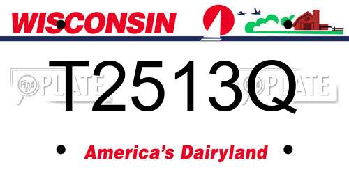 T2513Q Wisconsin License Plate