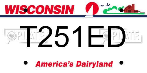 T251ED Wisconsin License Plate