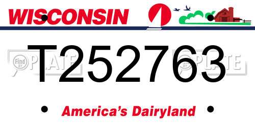 T252763 Wisconsin License Plate