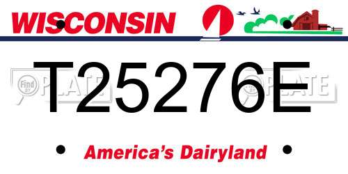 T25276E Wisconsin License Plate