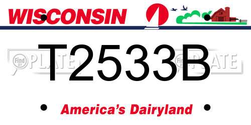 T2533B Wisconsin License Plate