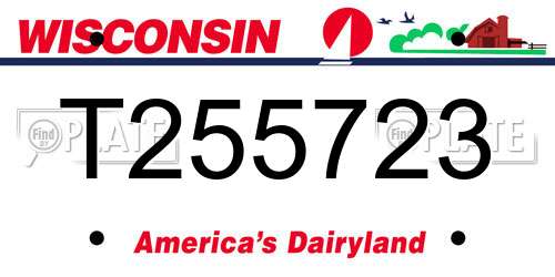 T255723 Wisconsin License Plate