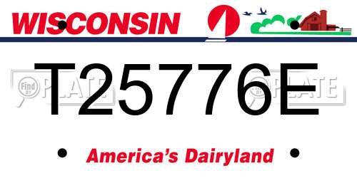T25776E Wisconsin License Plate