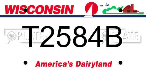 T2584B Wisconsin License Plate