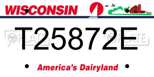 T25872E Wisconsin License Plate