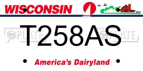 T258AS Wisconsin License Plate
