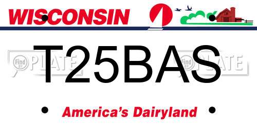 T25BAS Wisconsin License Plate