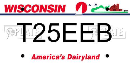 T25EEB Wisconsin License Plate