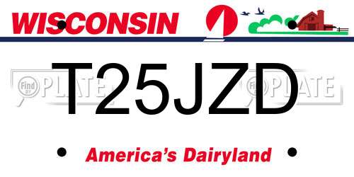T25JZD Wisconsin License Plate