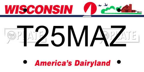T25MAZ Wisconsin License Plate