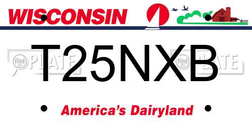 T25NXB Wisconsin License Plate