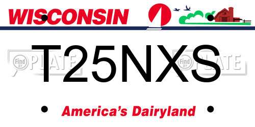 T25NXS Wisconsin License Plate