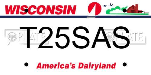 T25SAS Wisconsin License Plate