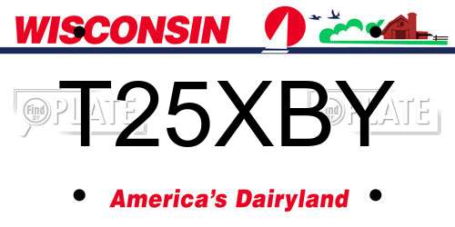 T25XBY Wisconsin License Plate