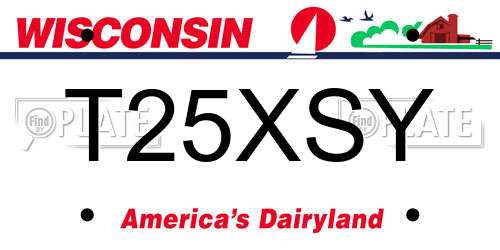 T25XSY Wisconsin License Plate