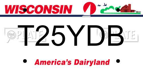 T25YDB Wisconsin License Plate