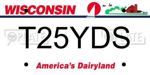 T25YDS Wisconsin License Plate