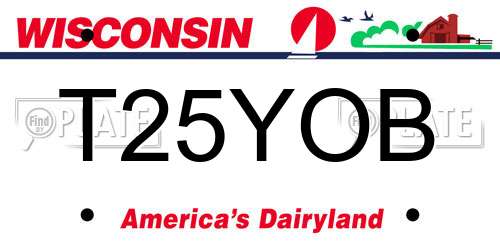 T25YOB Wisconsin License Plate