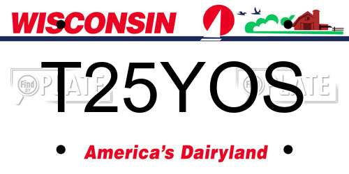 T25YOS Wisconsin License Plate