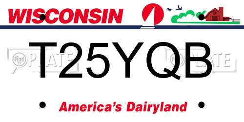T25YQB Wisconsin License Plate