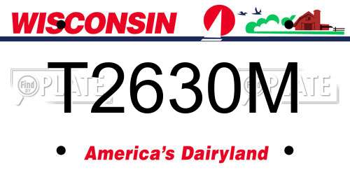 T2630M Wisconsin License Plate