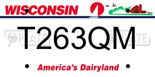 T263QM Wisconsin License Plate