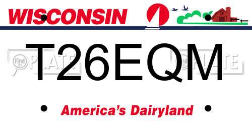 T26EQM Wisconsin License Plate