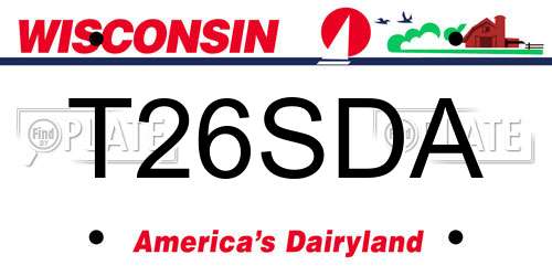 T26SDA Wisconsin License Plate
