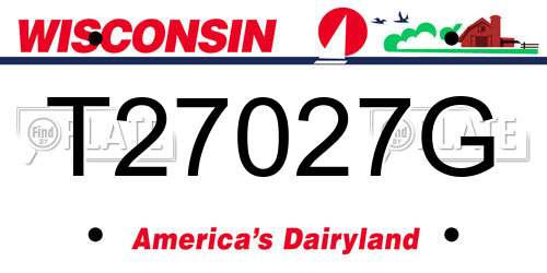 T27027G Wisconsin License Plate