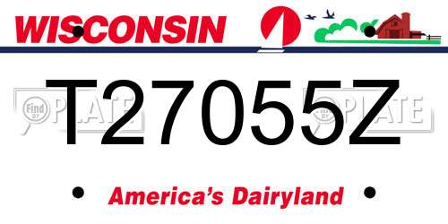T27055Z Wisconsin License Plate