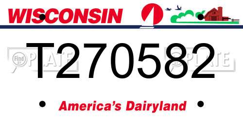 T270582 Wisconsin License Plate
