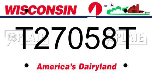 T27058T Wisconsin License Plate